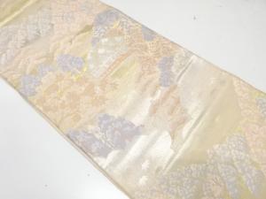 アンティーク　寺院風景模様織り出し袋帯（材料）